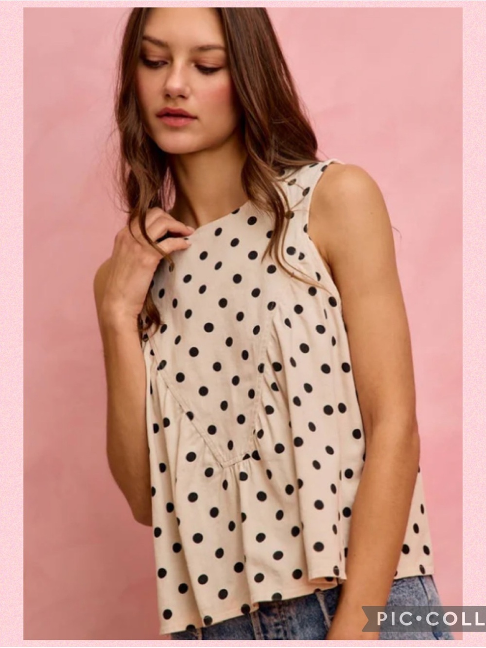 💖Polka Dot Cotton Twill Tank Top💖